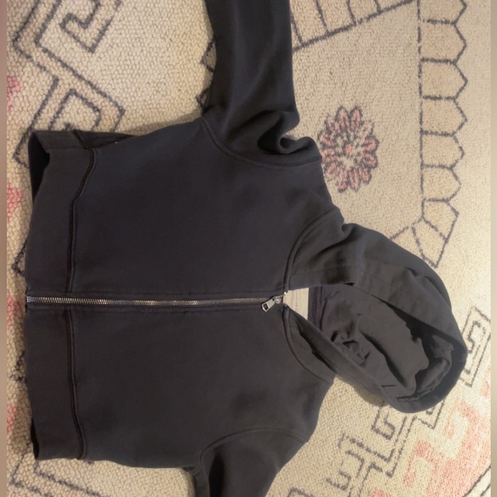 Black Hooded Zip-Up Jacket